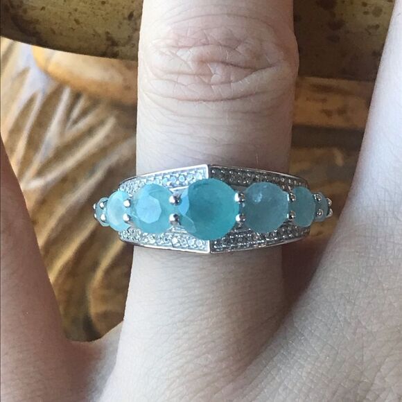 Natural Grandidierite Sterling Silver Ring Size 7 - Picture 1 of 8